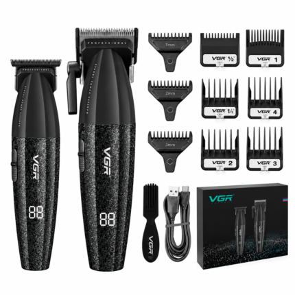BARBER COMBO VGR PROFESIONAL CLIPPER + TRIMMER V-640 9000RPM